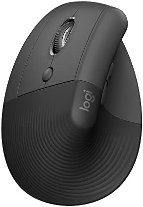 Logitech Lift Left Vertical Ergonomic Mouse, Left-Handed, Wireless, Bluetooth or Logi Bolt USB, Quiet clicks, 4 Buttons, Compatible with Windows/macOS/iPadOS, Laptop, PC - Graphite (Renewed)