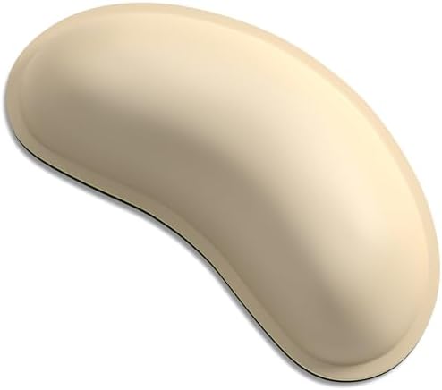 Dapesuom Mouse Wrist Rest, Ergonomic Memory Foam Mouse Wrist for Computer Desk Mats Support, PU Leather Hand Rest Pad Cushion for Gaming, Laptop, Men, Women, Pain Relief & Easy Typing, Colonial White