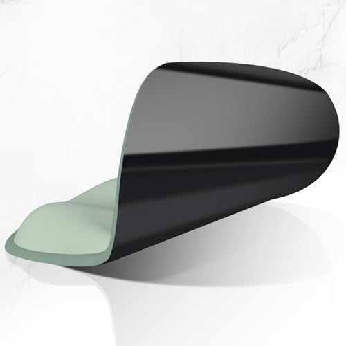 ITNRSIIET Ergonomic Mouse Pad with Wider Memory Foam Wrist Rest +17%, Curved Cushion Reduces Pressure 20%, Pain Relief, Non-Slip, Smooth, Cute Color Desk Accessory, 9.85 x 9 inch, Sage Mint
