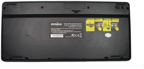 Perixx Periboard-706 Wireless Mini Keyboard, Build-in 0.55 Inch Trackball for Pointing Feature, Black, US English Layout