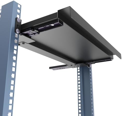 1U Keyboard Tray 8" Deep, Universal 19" Rack Mount Sliding