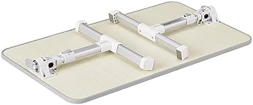 Amazon Basics Portable Foldable Adjustable Laptop Stand Tray Table Lap Desk for Bed and Couch, Fits up to 17-Inch Laptop, 12"x20", Cream