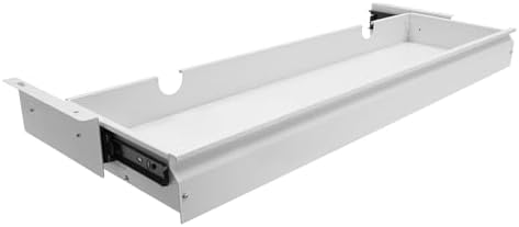 Xuthusman Under Desk Drawer, Under Desk Mounted Sliding Pull-Out Drawer Storage Organizer Space Saving Hidden Pull-Out Drawer for Office Home Desktop Accessories (White)
