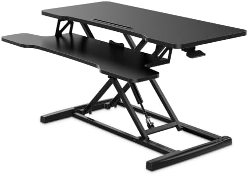 FITUEYES Height Adjustable Standing Desk 36” Wide Sit to Stand Converter