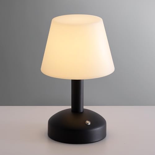 KDG Black Cordless Small Table Lamp, Portable LED Dimmable Desk Lamp