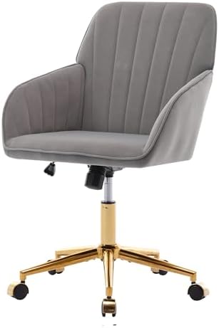 Home Office Desk Chair with Gold Metal Base and Memory Foam Cushion