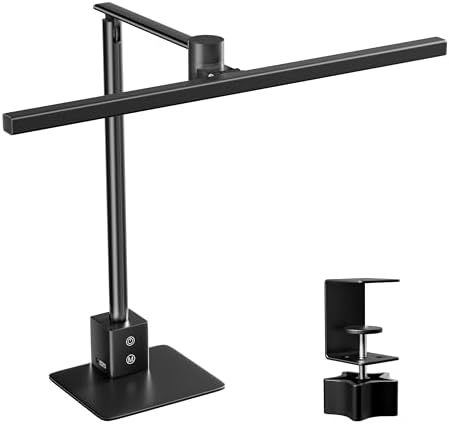 deeloop LED Desk Lamp, 2-in-1 Clamp Light, CRI95+, Asymmetric Lighting