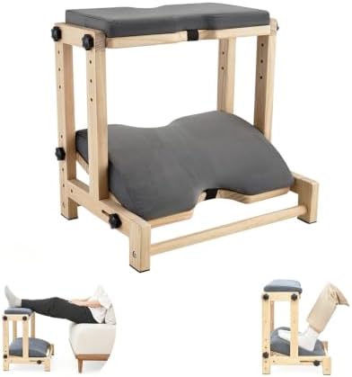 Double Step Foot Rest Under Desk,Adjustable Wooden Foot Stool with 4Heights