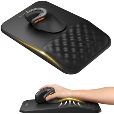 ProtoArc MP50 Ergonomic Mouse Pad with Wrist Rest, PU Leather, Black