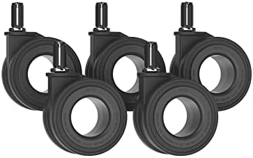 Office Chair Wheels 5-Pack Hubless 1000lb Hardwood Casters Black Okina Mu