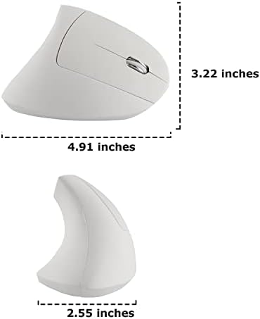 Wireless Mouse Ergonomic Vertical Ergo High Presion Optical Lightweight Cordless LED Light Cute Wireless Mice for Laptop Computer Mac Office Girl Boy Women Men Gift,800/1200/1600 DPI,6 Buttons