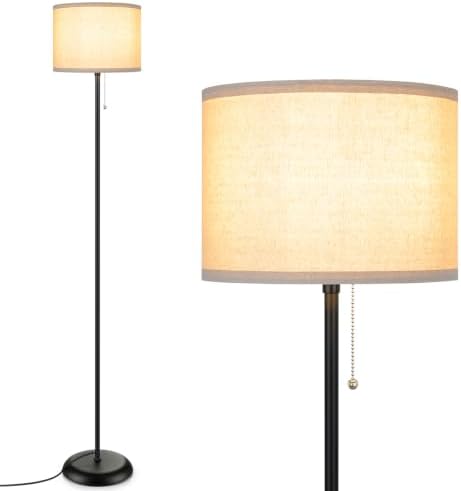 FOLKSMATE Floor Lamp for Living Room Modern Minimalist Tall Black