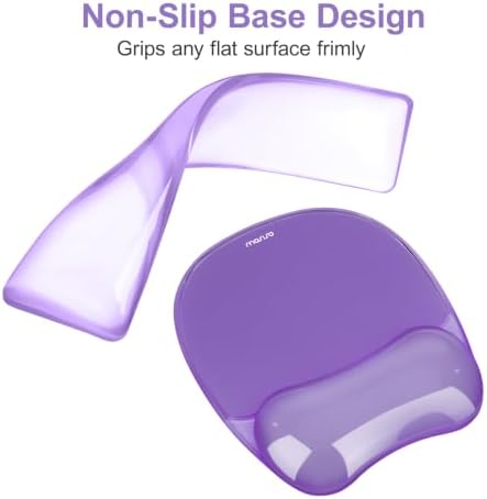 MOSISO Cooling Gel Wrist Rest Support for Mouse Pad&Keyboard Set, Purple