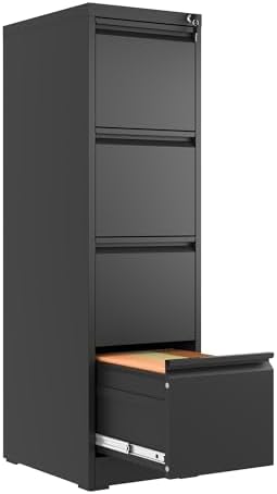 4 Drawer File Cabinet with Lock,Metal File Cabinet for Home Office