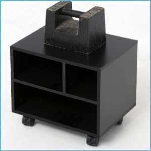 FITUEYES Mobile Printer Stand with Storage, Wood Small Printer Table, Black
