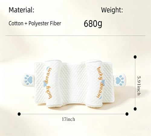 Adjustable Head Neck Support Pillows, Hypoallergenic Breathable Cushion for Rest, White Style with Side Ear Panels