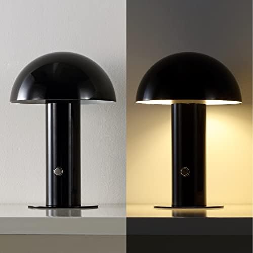 JONATHAN Y Boletus Mushroom Desk Lamp 10.75" Metal LED, Black