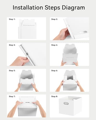Oterri Portable Collapsible Cardboard File Box with Handle for Letter-Size
