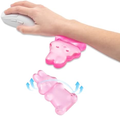 Ergonomic Gel Mouse Wrist Rest,Pink Cute Rabbit Mouse Wrist Rest