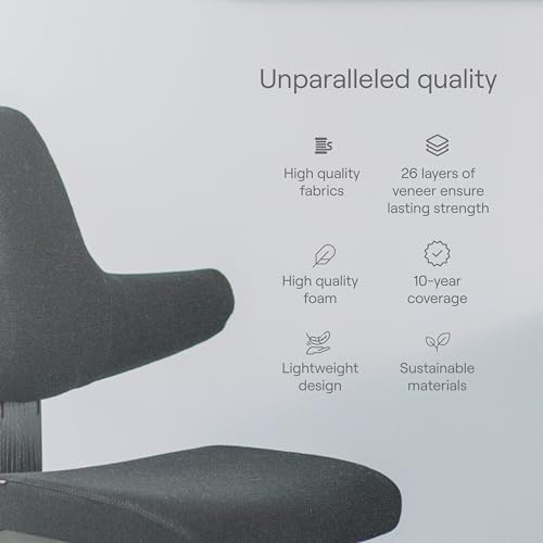 Varier Thatsit Black/Black Ergonomic Kneeling Chair Height Adjustable with backrest and Wooden Frame Made of Beech for Active Sitting - 10 Years Quality Guarantee