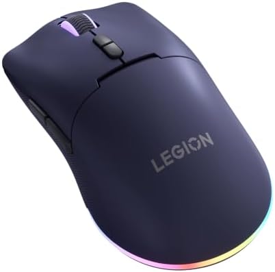 Lenovo Legion M220 Wireless RGB Gaming Mouse, Tri-Mode (Bluetooth, 2.4GHz & Wired), 5000 DPI Optical Sensor, 2-Zone RGB Lighting, 100Hr Battery, 7 Buttons, USB-C Rechargeable, Nebula Purple