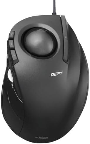 ELECOM DEFT Trackball Mouse, Wired, Finger Control, M-DT2URBK