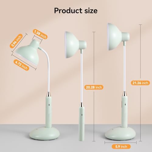 VAVOFO Wireless Touch Control Desk Lamp 6781-2700-7000K Color Temperature, 700LM, Eye-Caring LED Desk Light with USB-C Charging, Adjustable Brightness, 360° Gooseneck, 2.5hrs Wireless Use (Green)