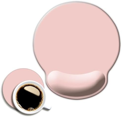 DOOKE ErgoComfort Wrist Rest Mouse Pad-Ergonomic Office Mousepad with Wrist Support-Non-Slip,Pink Desk Accessories Mat for Home&Game Decor Cute Pink