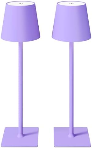 CHLORANTHUS 2 Pack Cordless Table Lamps, 3 Colors Stepless Dimming, 5000mAh Rechargeable Battery LED Desk Lamp for Bedroom/Couple Dinner/Desk/Cafe/Dining Room/Terrace