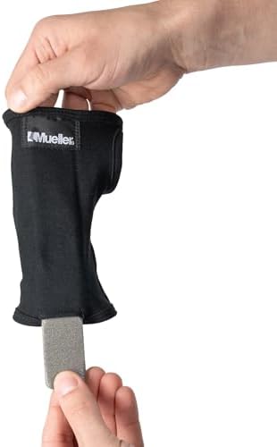 MUELLER Sports Medicine Ergo Wrist Rest with Cushion Support for Carpal Tunnel and Arthritis, Ergonomic Wrist Brace Sleeve, Reversible for Left or Right Hand, One Size Fits Most, Black