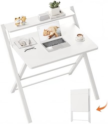 GreenForest Folding Desk No Assembly, Sturdy Computer Desk for Small Spaces