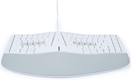 KINESIS mWave Quiet Ergonomic Keyboard for Mac (White) | Quiet Mechanical Switches | Bluetooth & USB | Programmable | Backlit | macOS Modifiers & Hotkeys