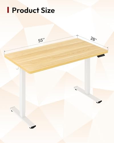 SANODESK One-Piece 1'' Thick Height Adjustable Standing Desk 55''x28''
