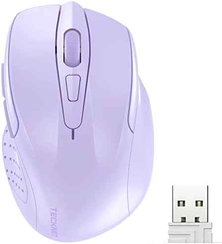 TECKNET Wireless Mouse, 2.4G Ergonomic Computer Mouse, 2600 DPI, Lavender