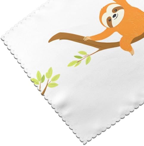 6pc Heat Resistant Placemats - Thick & Durable Polyester Dining Table Mats for Home, Hotel, Banquet | Washable Sloth Stretching Prints