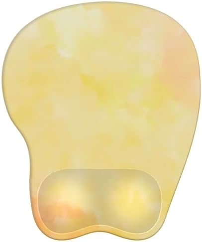Mouse Pad with Wrist Rest Ergonomic Mouse Pad with Comfortable M-Shape Pain Relief Wrist Support Non-Slip PU Base Mousepad for Laptop, Office & Home (Lemon Yellow)