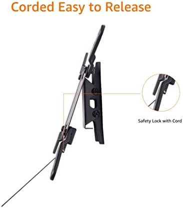 Amazon Basics Fixed Flat TV Wall Mount, Low Profile, for 12" to 40" TVs, VESA 200x200, 40 lbs Capacity, with Installation Template, Black