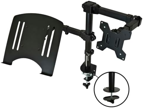 2-in-1 VESA Monitor and Laptop Desk Mount Stand Adjustable Arm