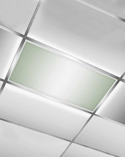 Sage Green Magnetic Fluorescent Light Covers for Ceiling Lights 2 x 4 Feet,White Contemporary Minimalist Geometric Office Classroom Kitchen Drop Ceiling Light Covers Lighting Filters Shade 1 Pack