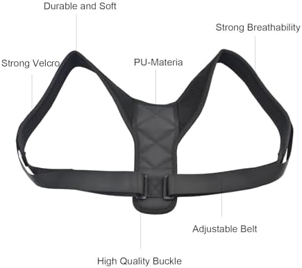 Spine Posture Corrector, Adjustable Invisible Back Support Posture Corrector Belt for Sitting Posture Support, Hunchback Correction Trainer for Men and Women, Helps Relieve Neck, Back and Shoulder Pain