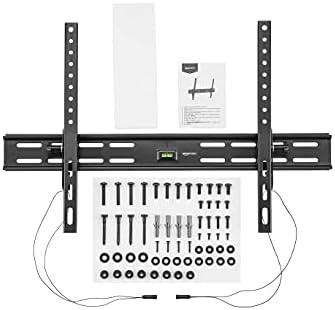 Amazon Basics Heavy-Duty Tilting TV Wall Mount with Mounting Hardware, Bubble Level and Template for 37" to 80" TVs up to 120 lbs, Black