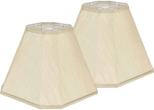 GO&SO Bell Lamp Shades Set of 2,6.5" x 13" x 10.5",Gold Fabric Lampshade