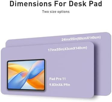 Aothia Faux Leather Desk Mat - Non-Slip PU Leather Desk Blotter, Waterproof Writing Surface, Large Desk Pad for Office & Home (Lavender, 55" x 24")