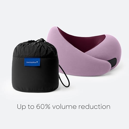 Ostrichpillow GO Travel Pillow, 360° Memory Foam Support, Soft & Washable