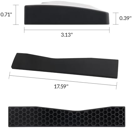Keychron Black Silicone Wrist & Palm Rest, 17.56" for 100% Alice Layout Mechanical Keyboards (Q13 Max / Q13 Pro) – Full Honeycomb Anti-Slip Base, Smooth and Soft Typing Support