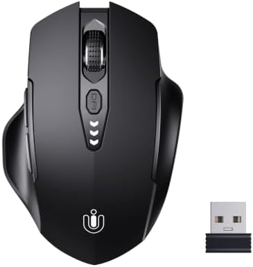 Uineer Wireless Mouse, 2.4GHz Rechargeable Computer Mouse, Battery Display
