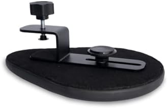 R-Go Arm Rest Split for Desk, Distance Adjustable, Ergonomic Desk Extender Tray in 2 Parts, Elbow & Wrist Support, Soft Sponge Built-in, Easy Typing Pain Relief, Punch-Free Clamp on, Black (2pcs)