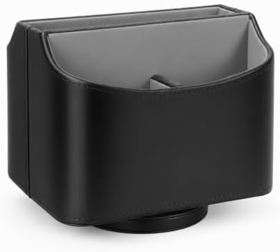 UnionBasic Rotating Desk Organizer, 360 Desk Spinning Caddy, Desktop TV Guide/Mail/Media/Remote Controller Holder Organizer,Black