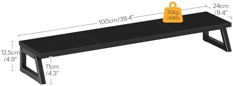 HOOBRO Dual Monitor Stand Riser, 39 Inch Large Computer Monitor Stand for 2 Monitors, Computer Monitor Riser, Desk Shelf Organizer for Office Desk, Accessories, Black BB121CJ01