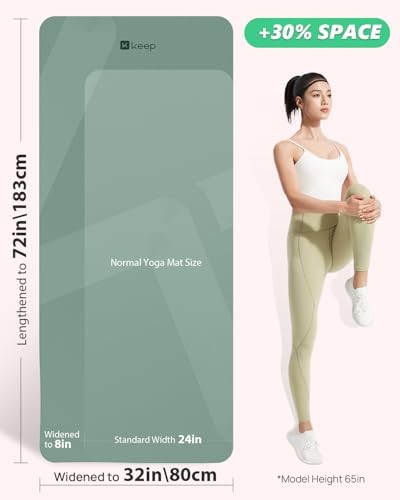 KEEP Extra Wide Yoga Mat, 7mm Thick 72" x 32" Exercise Mat